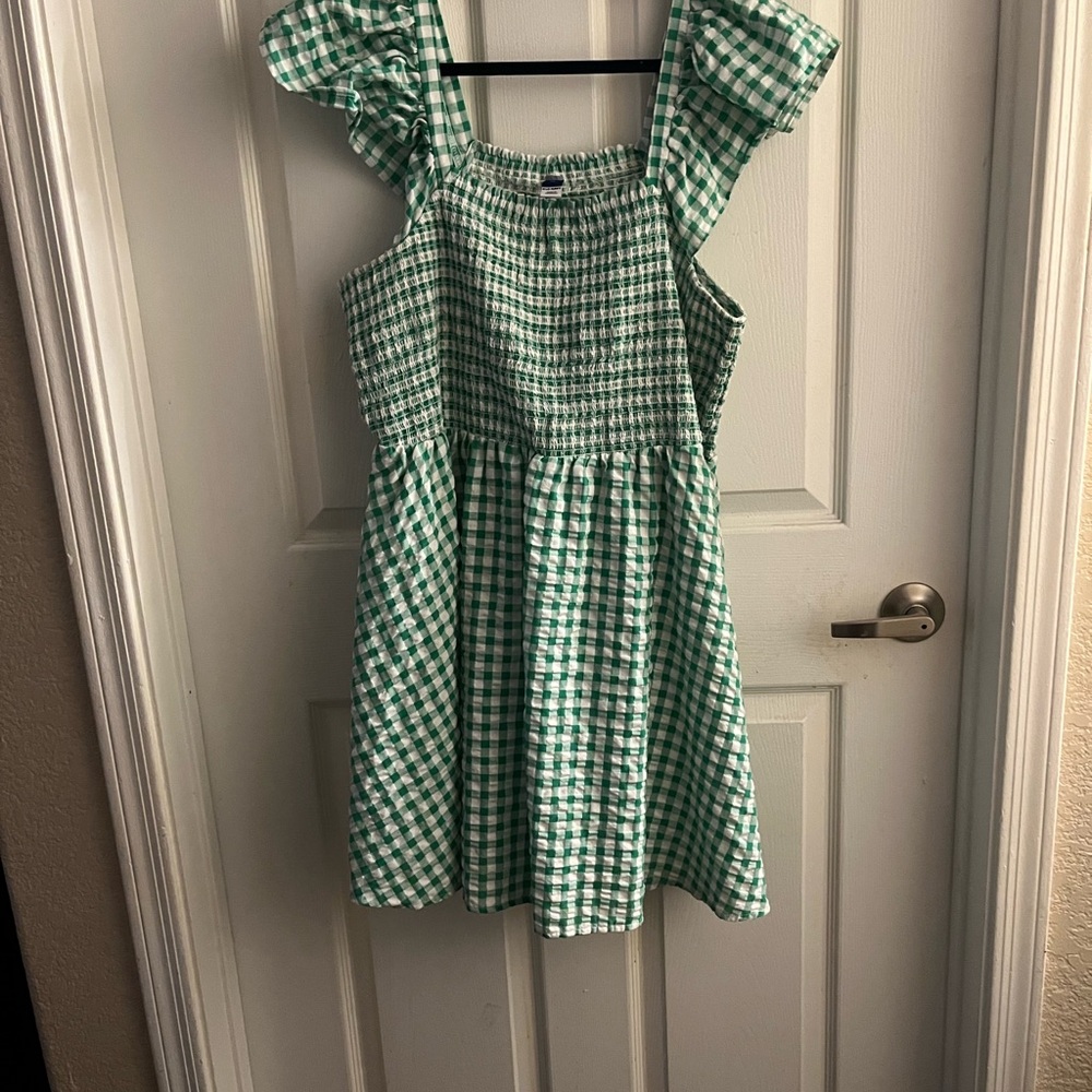 Old Navy Cotton Dress , Size XL, Blue and White Checker Dress - Picture 4 of 8